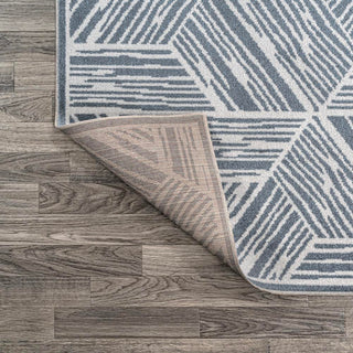 Nordic Modern Coastal Geometric Machine-Washable Area Rug