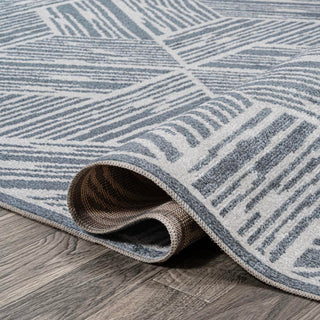 Nordic Modern Coastal Geometric Machine-Washable Area Rug