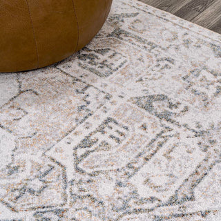 Persian Distressed Medallion Low-Pile Machine-Washable Area Rug