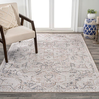 Persian Distressed Medallion Low-Pile Machine-Washable Area Rug