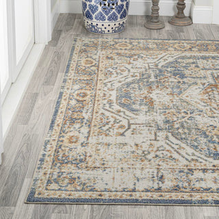 Julita Bold Distressed Medallion Low-Pile Machine-Washable Area Rug