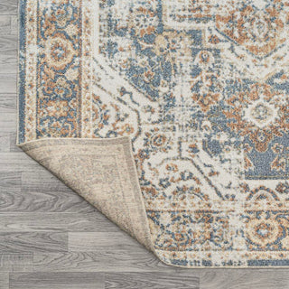 Julita Bold Distressed Medallion Low-Pile Machine-Washable Area Rug