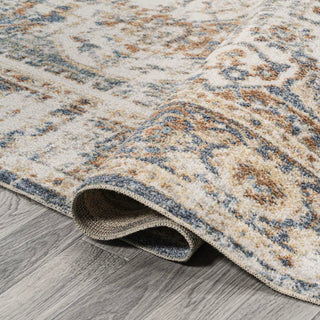 Julita Bold Distressed Medallion Low-Pile Machine-Washable Area Rug