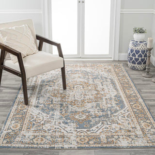 Julita Bold Distressed Medallion Low-Pile Machine-Washable Area Rug