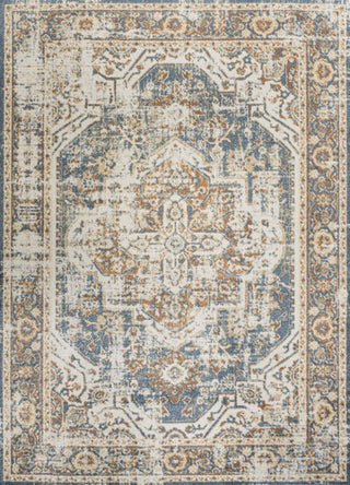 Julita Bold Distressed Medallion Low-Pile Machine-Washable Area Rug