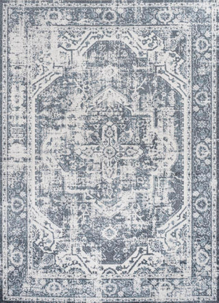 Julita Bold Distressed Medallion Low-Pile Machine-Washable Area Rug