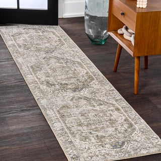 Julita Bold Distressed Medallion Low-Pile Machine-Washable Area Rug