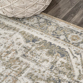 Julita Bold Distressed Medallion Low-Pile Machine-Washable Area Rug