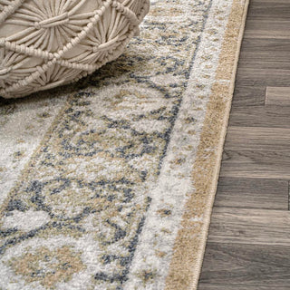 Julita Bold Distressed Medallion Low-Pile Machine-Washable Area Rug