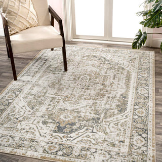 Julita Bold Distressed Medallion Low-Pile Machine-Washable Area Rug