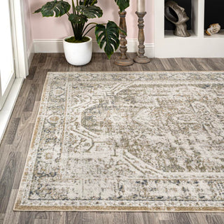 Julita Bold Distressed Medallion Low-Pile Machine-Washable Area Rug