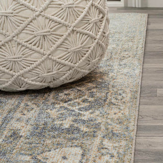 Lotus Distressed Medallion Low-Pile Machine-Washable Area Rug