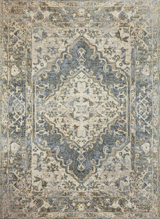 Lotus Distressed Medallion Low-Pile Machine-Washable Area Rug