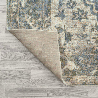 Lotus Distressed Medallion Low-Pile Machine-Washable Area Rug