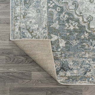 Lotus Distressed Medallion Low-Pile Machine-Washable Area Rug