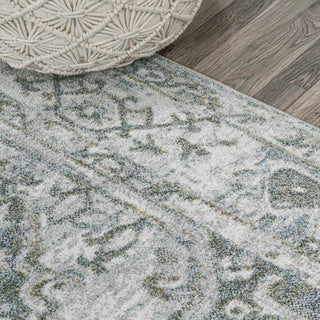 Lotus Distressed Medallion Low-Pile Machine-Washable Area Rug