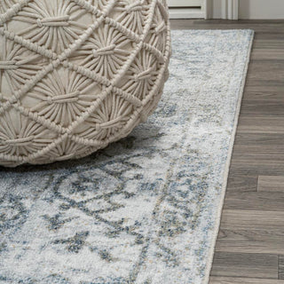 Lotus Distressed Medallion Low-Pile Machine-Washable Area Rug