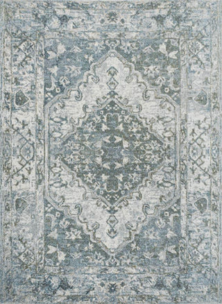 Lotus Distressed Medallion Low-Pile Machine-Washable Area Rug