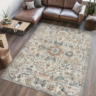 Tarifa Bohemian Medallion Low-Pile Machine-Washable Area Rug