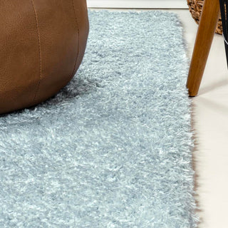 Martin Coastal Solid Glam Shag Machine-Washable Area Rug