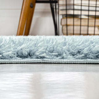 Martin Coastal Solid Glam Shag Machine-Washable Area Rug