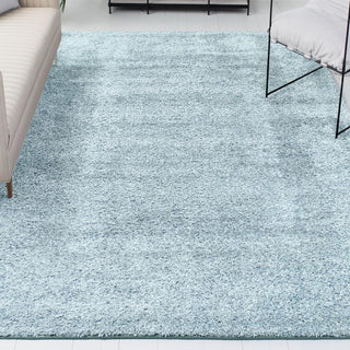 Martin Coastal Solid Glam Shag Machine-Washable Area Rug