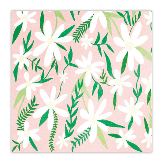 Daisies Floral Party/Beverage/Cocktail Napkins | 5" Square by The Bullish Store