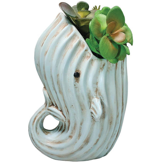 Rustic Whale Upright Planter by Karma Kiss