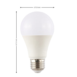 Global Non-Dimmable A19-9W LED Bulbs with E26 Base, 80+ CRI, Warm White 2700K, 805 Lumens, White (Pack of 4)