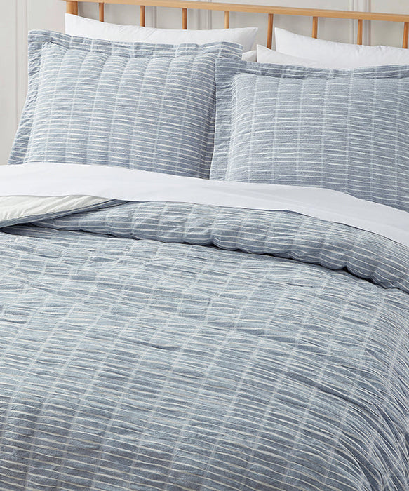 River Puckered Striped Jacquard Comforter Set by Blue Loom