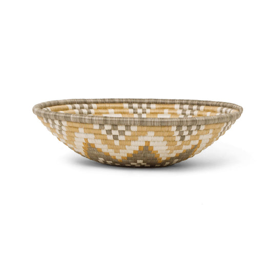 12" Large Gold Hope Round Basket by Kazi Goods - Wholesale