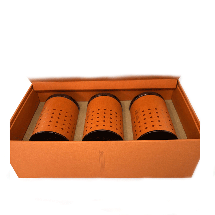 Decorative Tea Canister Gift Set w/Orange Gift Box by Tea and Whisk