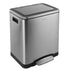 Elmo Rectangular 8-Gallon Double Bucket Trash Can with Soft-Close Lid