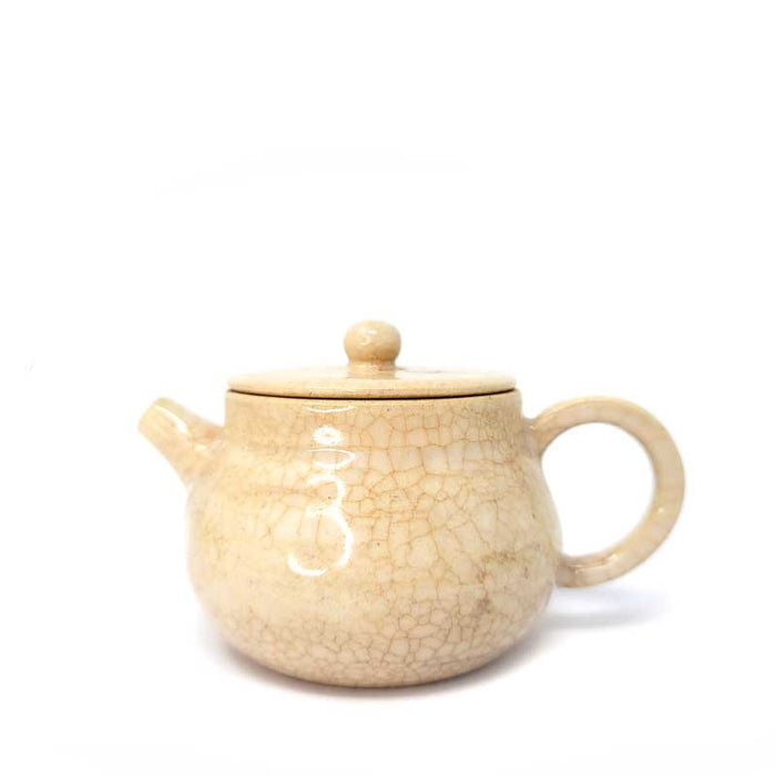 Ivory Yellow Wood-fired Teapot by Tea and Whisk