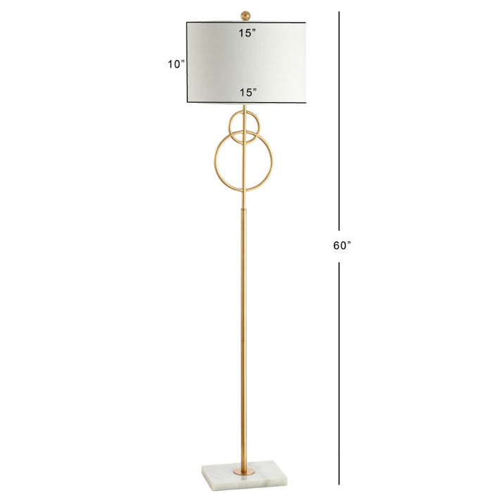 Moth 60" Modern Circle Marble/Metal LED Floor Lamp