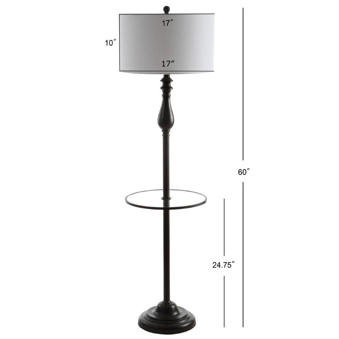 Leanna 60" Metal/Glass LED Side Table and Floor Lamp