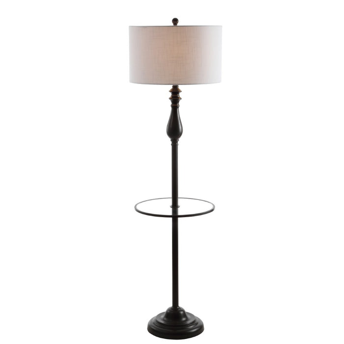 Leanna 60" Metal/Glass LED Side Table and Floor Lamp