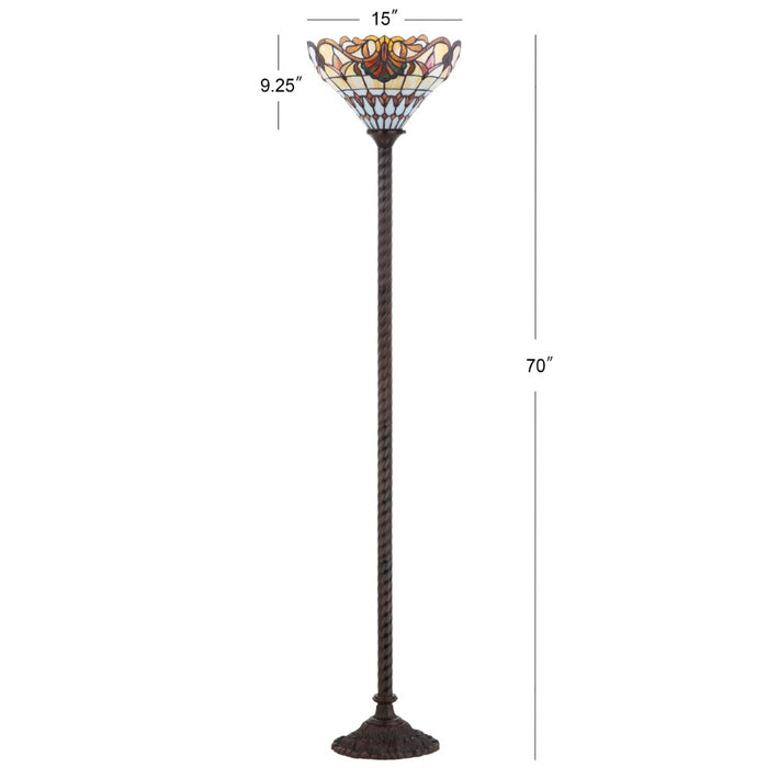 Kayla Tiffany-Style 70" Torchiere LED Floor Lamp