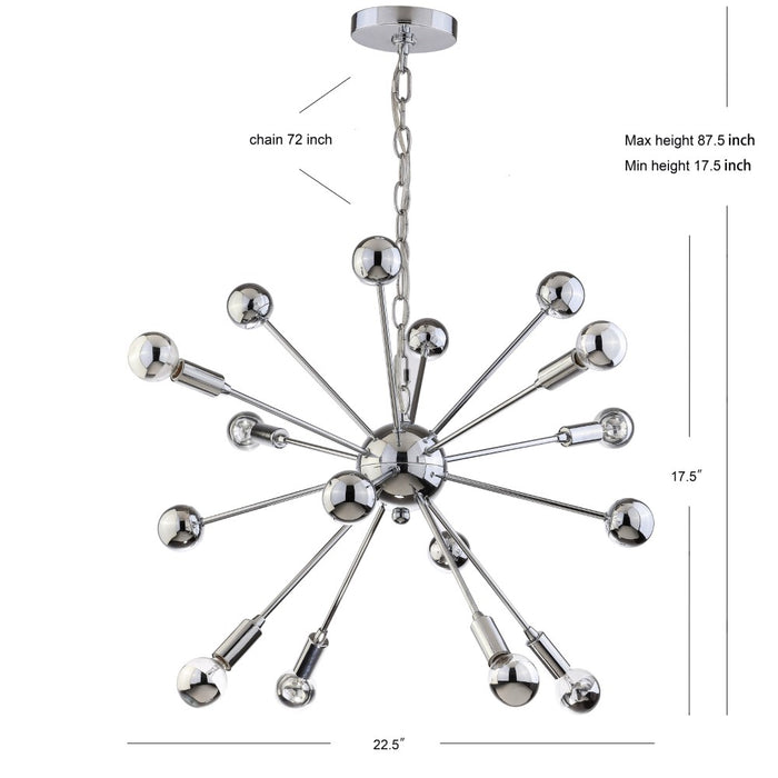 Harlee 8-Light 22.5" Metal Sputnik-Style LED Chandelier