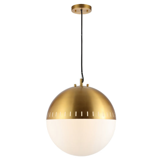 Mencken 15.75" Adjustable Iron/Glass Art Deco Mid-Century Globe LED Pendant