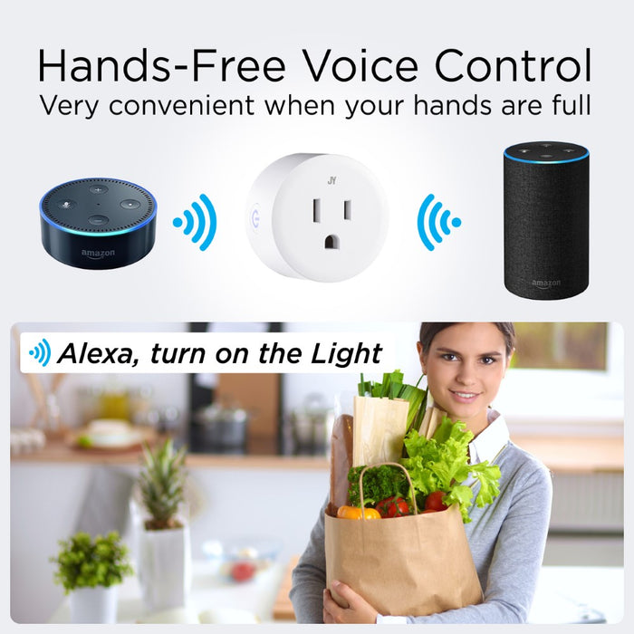 Sasha Smart Plug - WiFi Remote App Control for Lights & Appliances; Compatible with Alexa and Google Home Assistant, No Hub Required