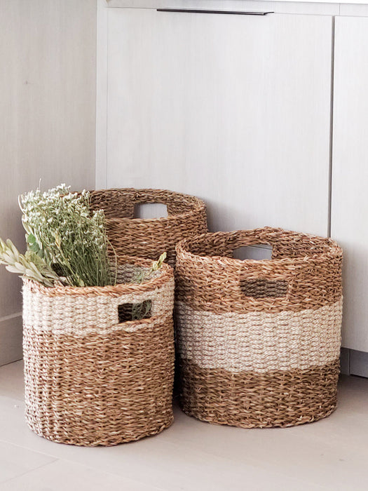 Savar Hamper Basket with Handle - Natural by KORISSA