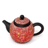 Red Golden Foil Wood-fired Teapot (round lid handle) by Tea and Whisk