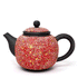 Red Golden Foil Wood-fired Teapot (round lid handle) by Tea and Whisk