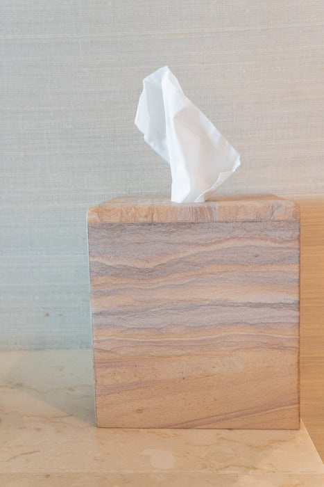 Rainbow Sandstone Tissue Box by Anaya