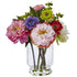 10.5 Artificial Peony and Mum in Glass Vase by Nearly Natural