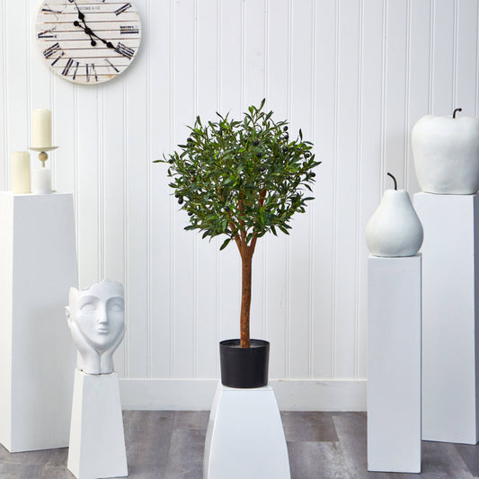 3.5’ Olive Artificial Tree in Nursery Planter by Nearly Natural