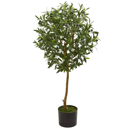 3.5’ Olive Artificial Tree in Nursery Planter by Nearly Natural