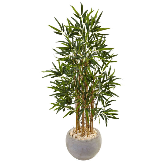4’ Beige Bamboo Artificial Tree in Sand Colored Bowl by Nearly Natural
