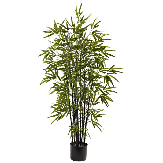 4’ Black Bamboo Tree by Nearly Natural